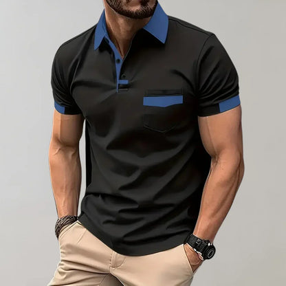 Herren Poloshirt – Slim Fit – Soft Knit – Brusttasche – Kurzarm Casual Look