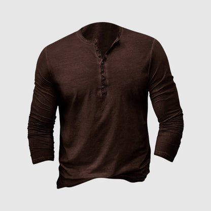 Herren Henley Shirt – Slim Fit – Langarm – Weiches Strickmaterial – Freizeitlook