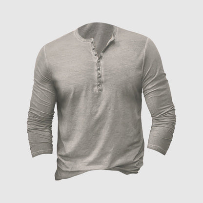 Herren Henley Shirt – Slim Fit – Langarm – Weiches Strickmaterial – Freizeitlook