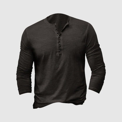 Herren Henley Shirt – Slim Fit – Langarm – Weiches Strickmaterial – Freizeitlook