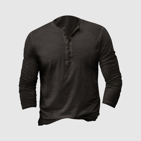 Herren Henley Shirt – Slim Fit – Langarm – Weiches Strickmaterial – Freizeitlook