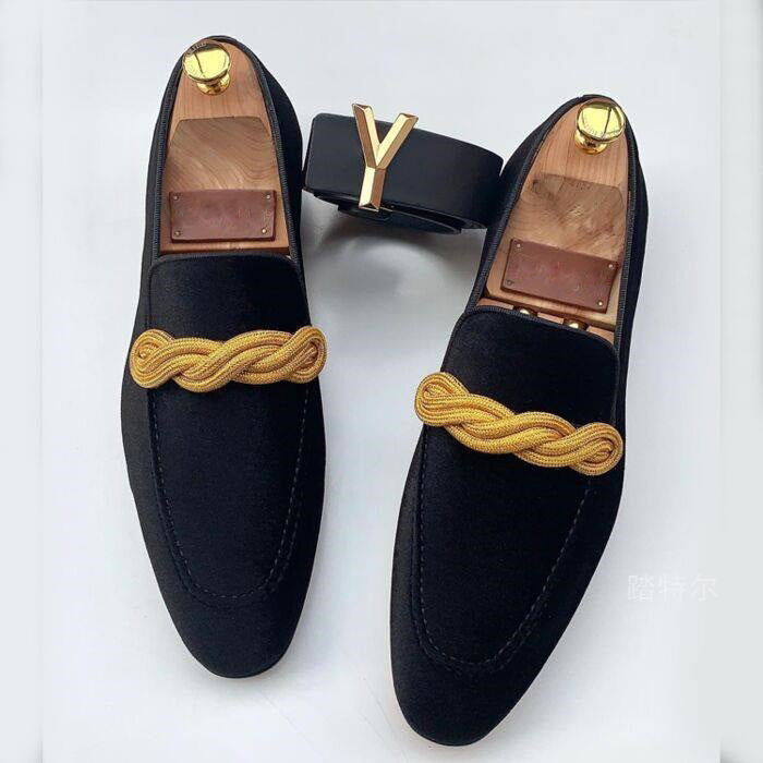 Herren Loafer – Luxusstoff – Slip-On Design – Geflochtenes Detail – Elegant Schnitt
