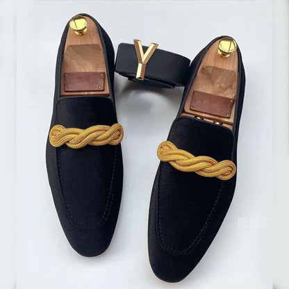 Herren Loafer – Luxusstoff – Slip-On Design – Geflochtenes Detail – Elegant Schnitt