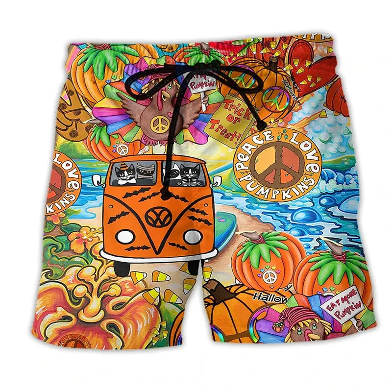 Herren Badeshorts – Regular Fit – Schnell trocknend – Boho Muster – Verstellbarer Bund