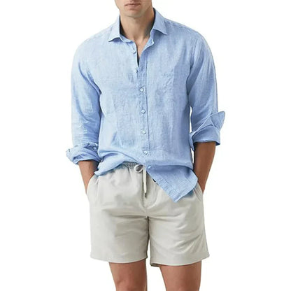 Herren Freizeithemd – Relaxed Fit – Langarm – Natürliche atmungsaktive Fasern