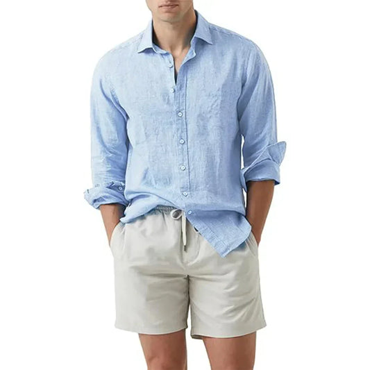 Herren Freizeithemd – Relaxed Fit – Langarm – Natürliche atmungsaktive Fasern