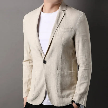Herren Blazer – Slim Fit – Naturfaser – Atmungsaktiv – Ein-Knopf – Modernes Design