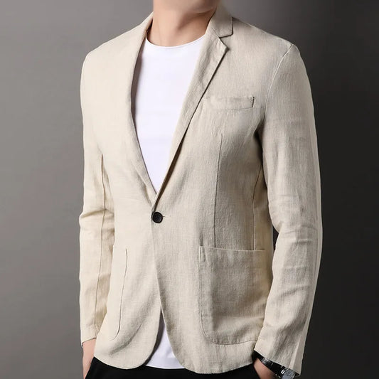 Herren Blazer – Slim Fit – Naturfaser – Atmungsaktiv – Ein-Knopf – Modernes Design