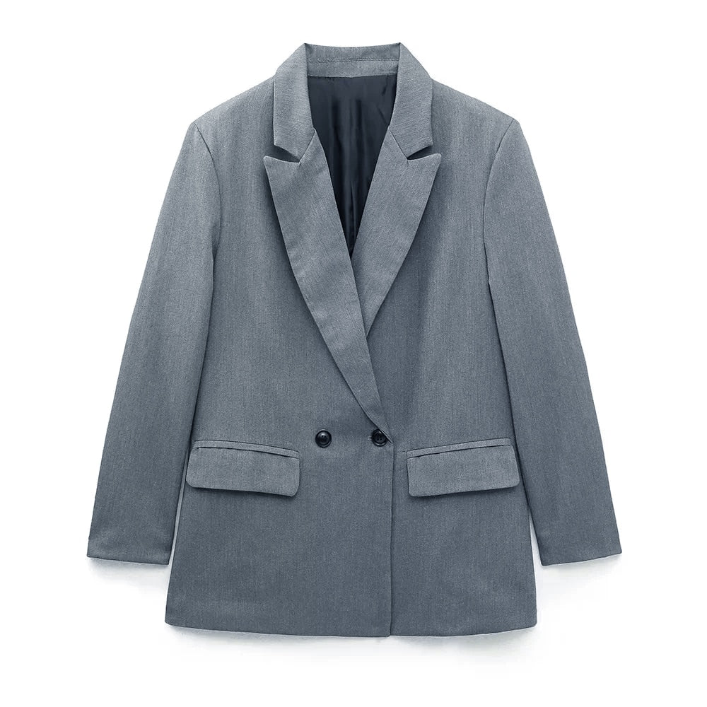 Damen Blazer – Taillierter Schnitt – Doppelreiher – Strukturierte Silhouette – Elegant