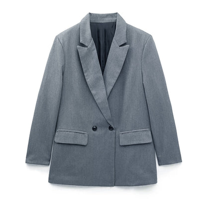Damen Blazer – Taillierter Schnitt – Doppelreiher – Strukturierte Silhouette – Elegant