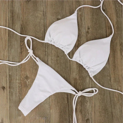 Damen Bikini Set – Triangel Top – Atmungsaktives Stretchmaterial – Tiefer Schnitt