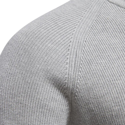Herrenpullover – Klassische Passform – Weiches Strick – Halbzipp mit Stehkragen