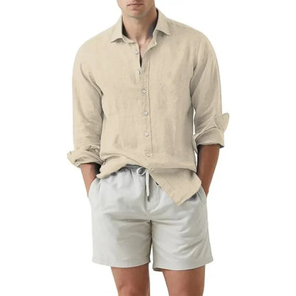Herren Freizeithemd – Relaxed Fit – Langarm – Natürliche atmungsaktive Fasern