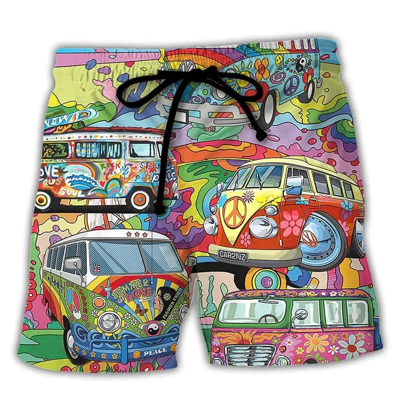 Herren Badeshorts – Regular Fit – Schnell trocknend – Boho Muster – Verstellbarer Bund