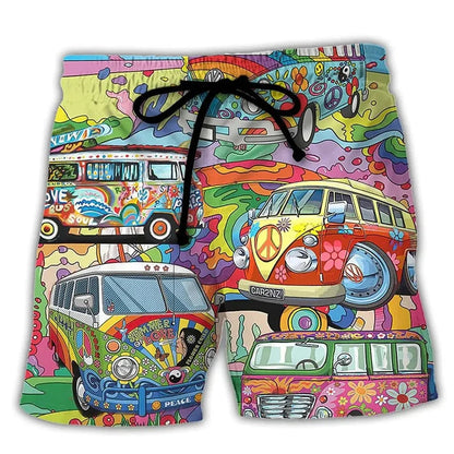 Herren Badeshorts – Regular Fit – Schnell trocknend – Boho Muster – Verstellbarer Bund