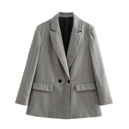 Damen Blazer – Taillierter Schnitt – Doppelreiher – Strukturierte Silhouette – Elegant