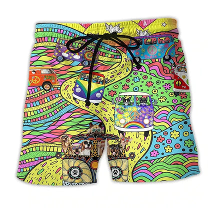 Herren Badeshorts – Regular Fit – Schnell trocknend – Boho Muster – Verstellbarer Bund