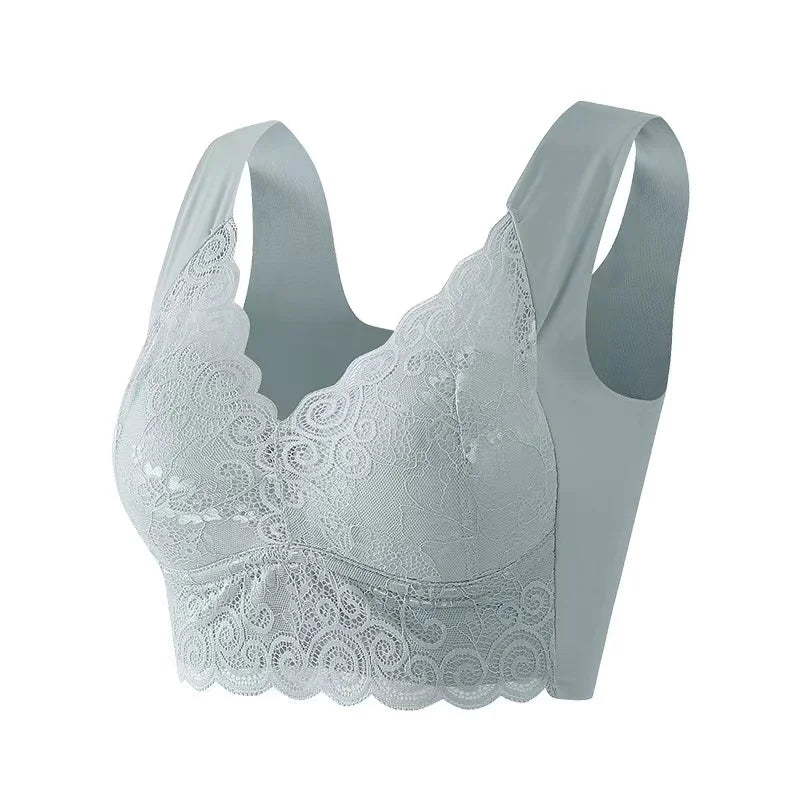 Damen BH – Nahtloser Sitz – Ohne Bügel – Spitze – Vollschale mit Stützfunktion