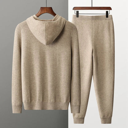 Unisex Jogginganzug – Relaxed Fit – Soft Knit – Kapuzenjacke mit Reißverschluss – Bündchenhose