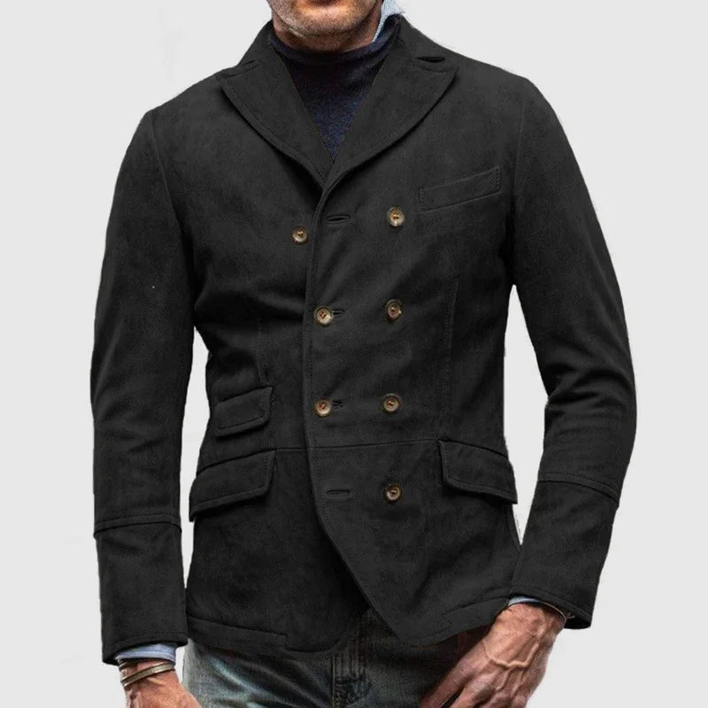 Herren Blazer – Doppelt geknöpft – Slim Fit – Strukturierte Passform – Weiches Finish