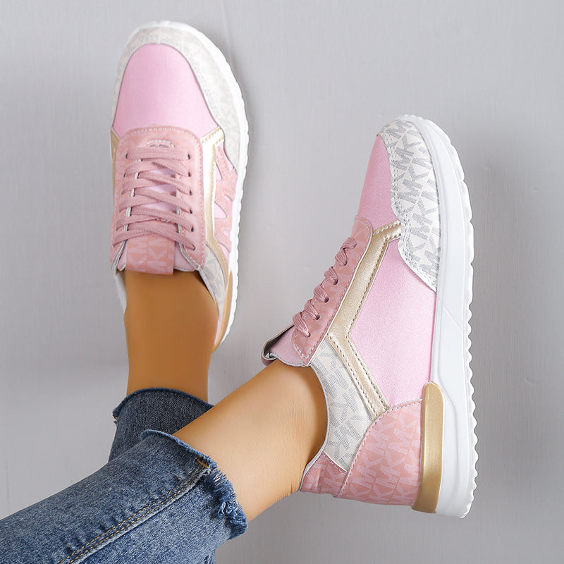 Damen Ortho Sneaker – Low-Top – Atmungsaktives Strickmaterial – Gepolsterte Sohle – Freizeitstil