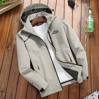Herren Regenjacke – Regular Fit – Wasserdicht Atmungsaktiv – Mit Kapuze Zipverschluss