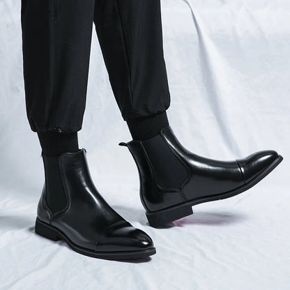 Herren Boots – Elegante Passform – Cap Toe – Slip-On Chelsea Stil – Knöchelhoch