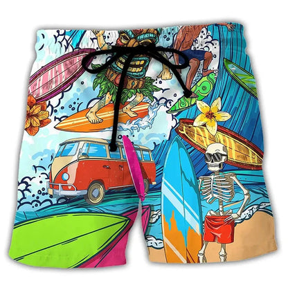 Herren Badeshorts – Regular Fit – Schnell trocknend – Boho Muster – Verstellbarer Bund