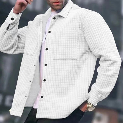 Herren Overshirt – Relaxed Fit – Gesteppt – Weiche Struktur – Knopfverschluss