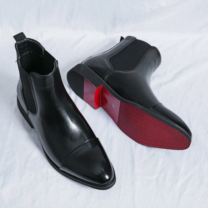 Herren Boots – Elegante Passform – Cap Toe – Slip-On Chelsea Stil – Knöchelhoch