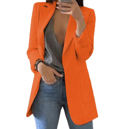 Damen Blazer – Taillierter Schnitt – Einzelreiher – Große Taschen – Hüftlang