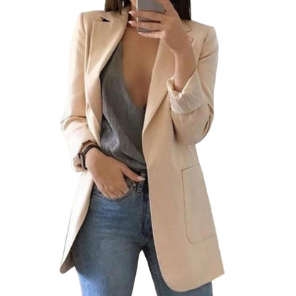 Damen Blazer – Taillierter Schnitt – Einzelreiher – Große Taschen – Hüftlang
