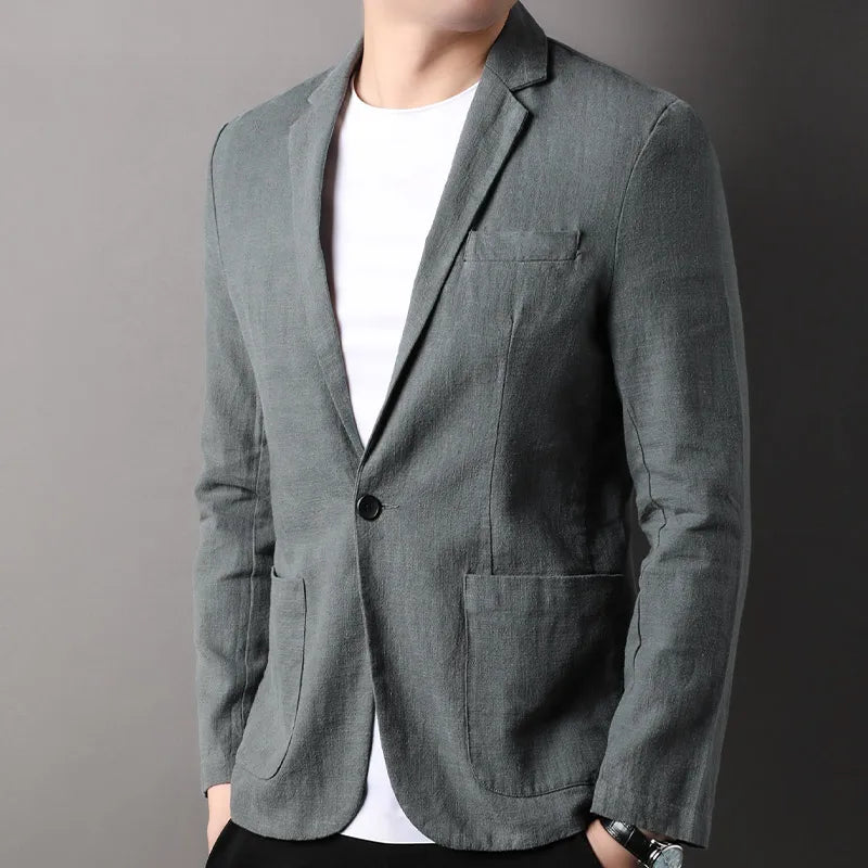Herren Blazer – Slim Fit – Naturfaser – Atmungsaktiv – Ein-Knopf – Modernes Design