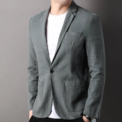 Herren Blazer – Slim Fit – Naturfaser – Atmungsaktiv – Ein-Knopf – Modernes Design