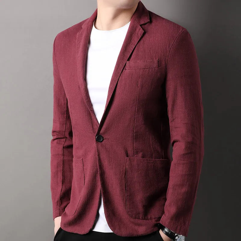 Herren Blazer – Slim Fit – Naturfaser – Atmungsaktiv – Ein-Knopf – Modernes Design