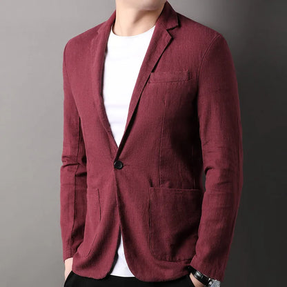 Herren Blazer – Slim Fit – Naturfaser – Atmungsaktiv – Ein-Knopf – Modernes Design