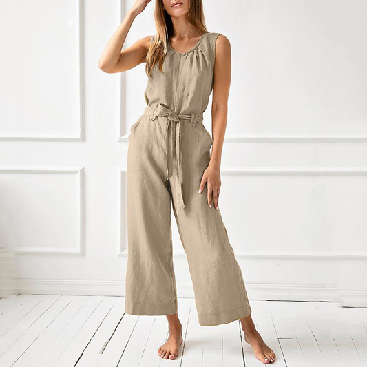 Damen Jumpsuit – Lockerer Schnitt – Weites Bein – Atmungsaktive Naturfaser