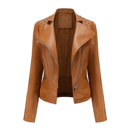 Damen Blazer Jacke – Taillierter Schnitt – Kurz Geschnitten – Nieten – Reißverschluss