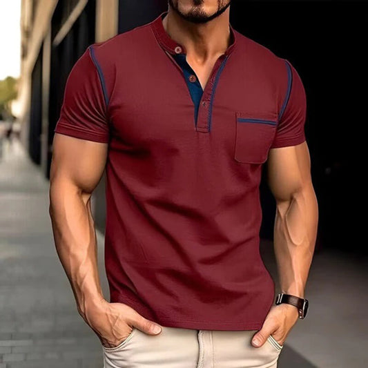 Herren Poloshirt – Slim Fit – Atmungsaktives Mischgewebe – Brusttasche – Kurzarm