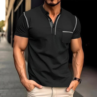 Herren Poloshirt – Slim Fit – Atmungsaktives Mischgewebe – Brusttasche – Kurzarm