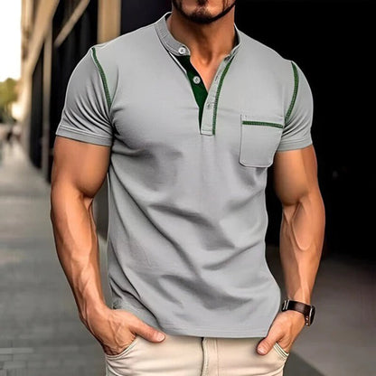 Herren Poloshirt – Slim Fit – Atmungsaktives Mischgewebe – Brusttasche – Kurzarm