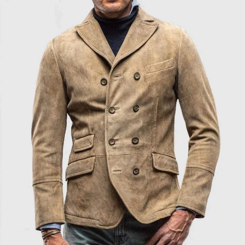 Herren Blazer – Doppelt geknöpft – Slim Fit – Strukturierte Passform – Weiches Finish
