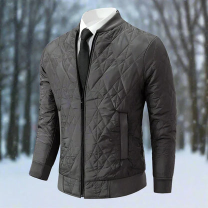 Herren Bomberjacke – Diamantgesteppt – Strukturierter Schnitt – Gepolstert Warm