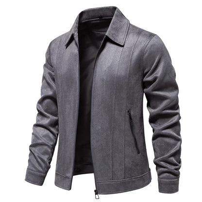 Herren Jacke – Taillierter Schnitt – Strukturierter Stoff – Reißverschluss – Hüftlang