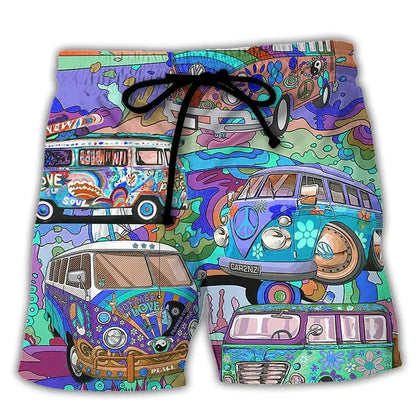 Herren Badeshorts – Regular Fit – Schnell trocknend – Boho Muster – Verstellbarer Bund
