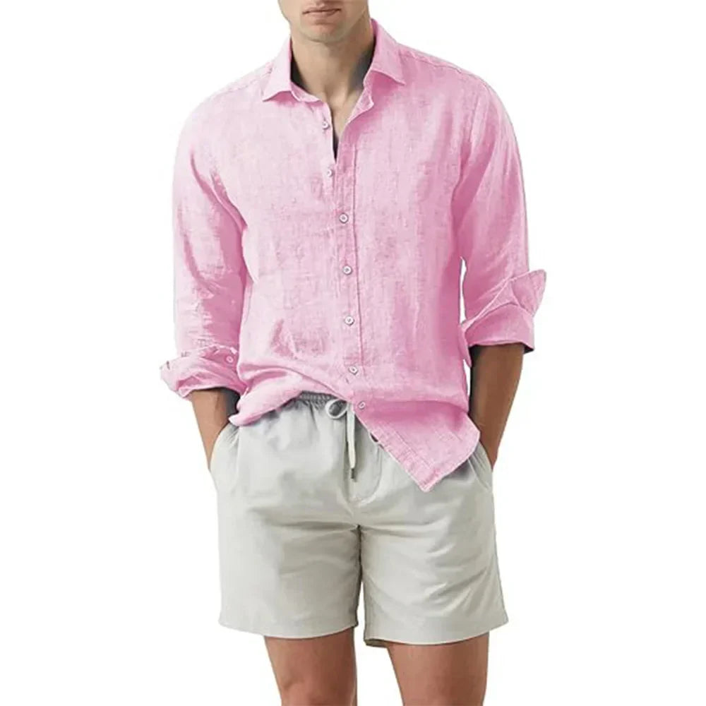 Herren Freizeithemd – Relaxed Fit – Langarm – Natürliche atmungsaktive Fasern