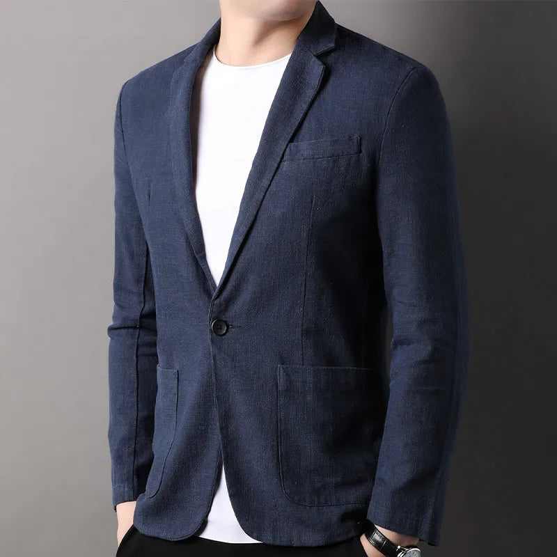 Herren Blazer – Slim Fit – Naturfaser – Atmungsaktiv – Ein-Knopf – Modernes Design
