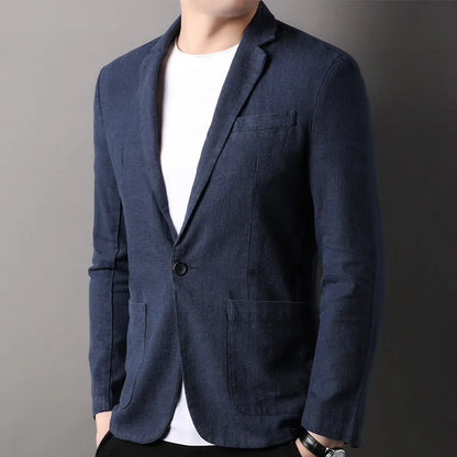 Herren Blazer – Slim Fit – Naturfaser – Atmungsaktiv – Ein-Knopf – Modernes Design