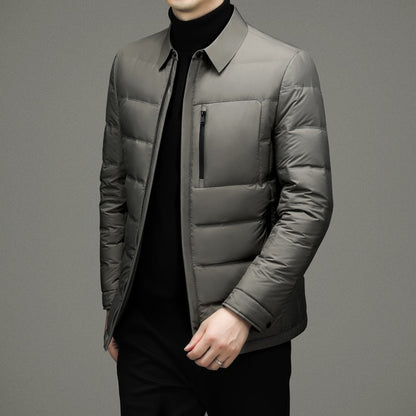 Herren Steppjacke – Standard Fit – Reißverschluss – Klassischer Kragen – Leicht wattiert