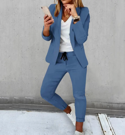 Damen Anzugset – Relaxed Fit – Atmungsaktives Material – Tapered Leg – Minimal Design